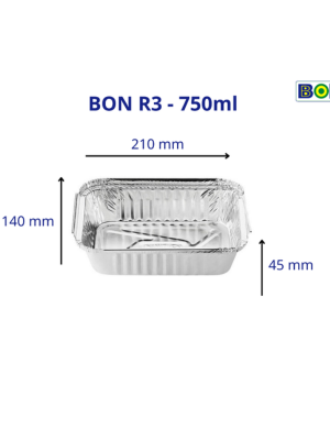 HỘP NHÔM ĐỰNG THỰC PHẨM CÓ NẮP  (KHÔNG IN) 750ml